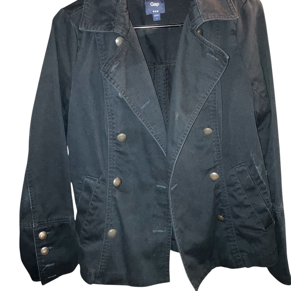 GAP Blue Pea Coat Classic Design Structured Shoulders Small - Picture 4 of 4